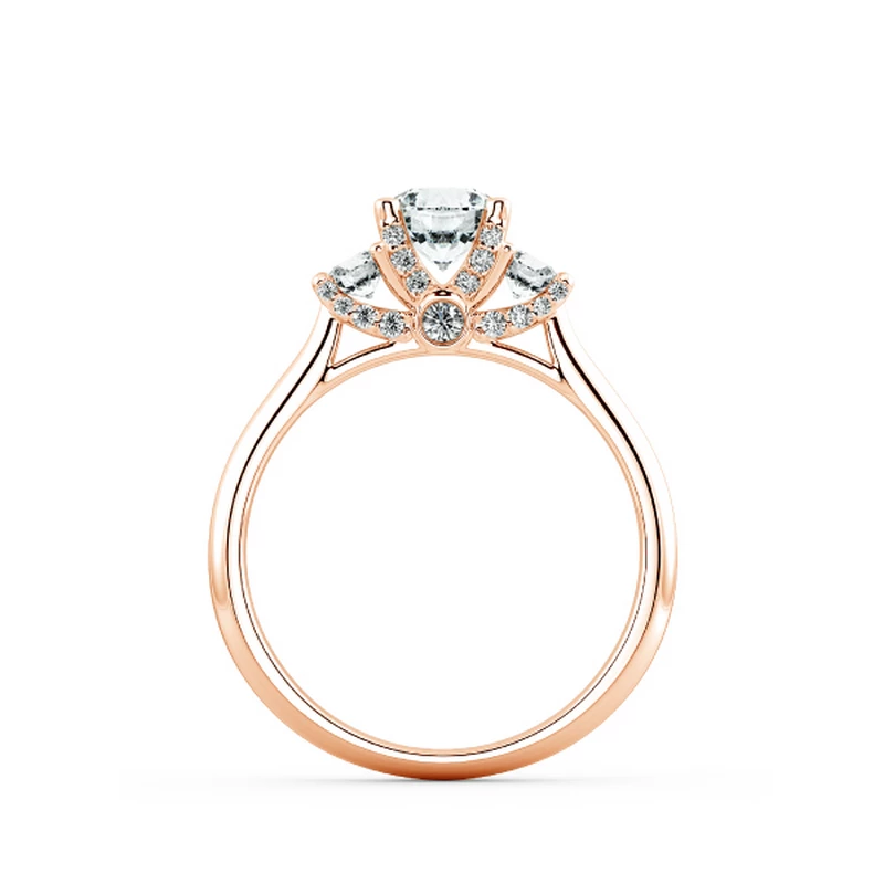 Nhẫn đính hôn Threestone có bridge accent NCH3203 5